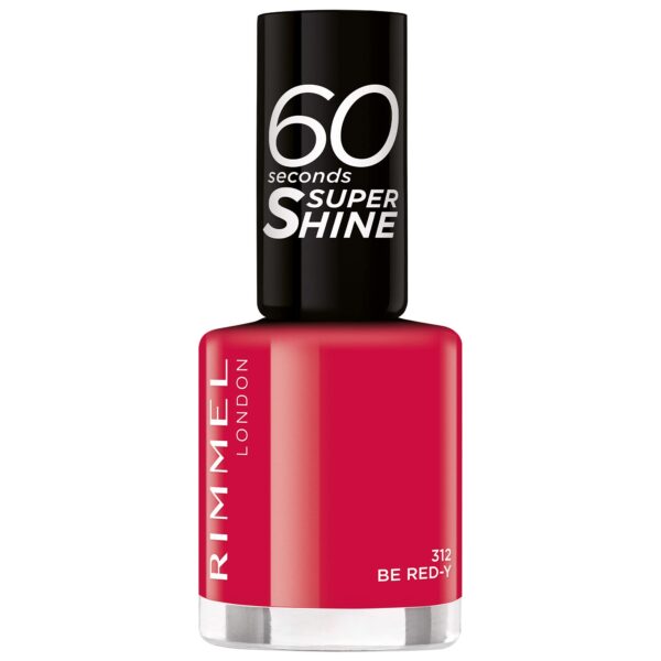 Rimmel 60 Second Super Shine Nail Polish Flip Flop 312, Be Red Y, 8 ml (Pack of 1)