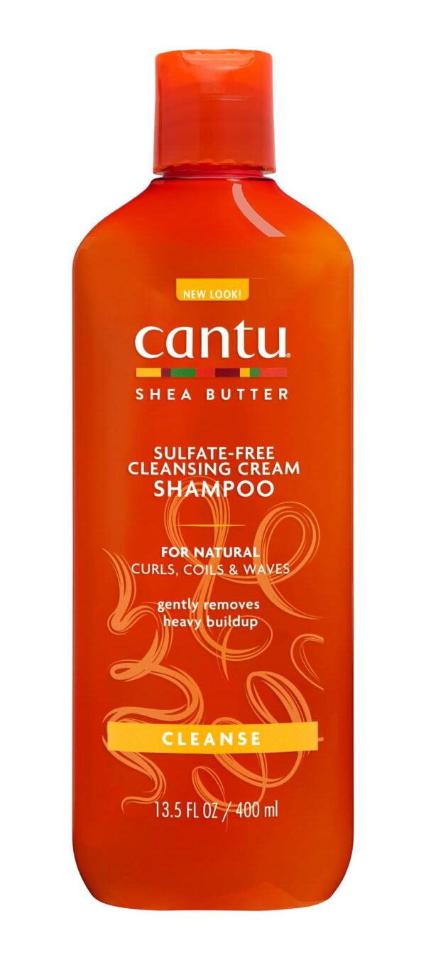 Cantu Cleansing Cream Shampoo - Shampoo for Curly and Frizzy Hair - Rich Shea Butter Formula - Gentle and Deep Cleansing for Hair and Scalp - Sulphate Free - 400 ml