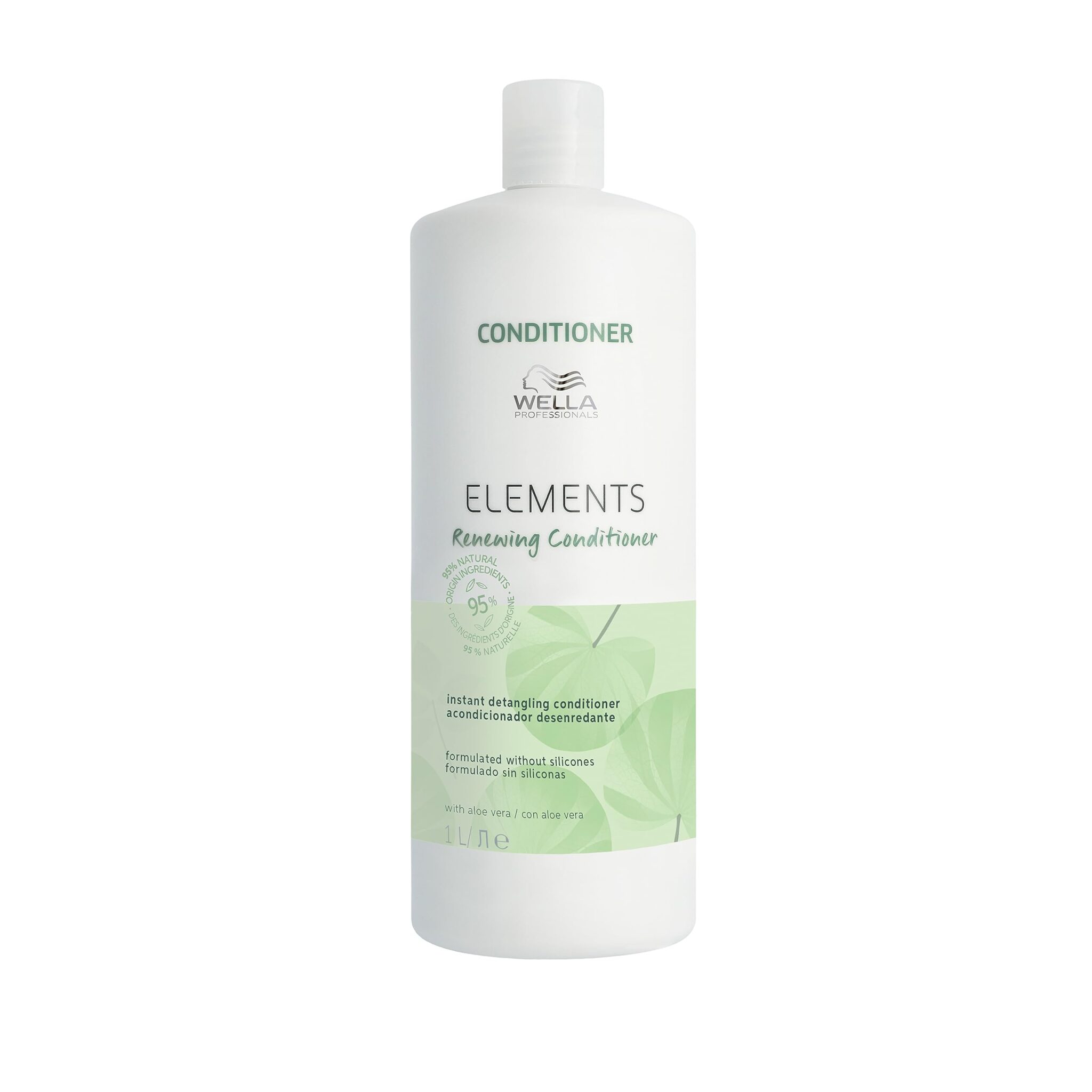 Wella Professionals Elements Renewing Conditioner - Gentle Care Anti-Frizz Detangling Conditioner With Aloe Vera - Protects Against Breakage, Cleanses Hair & Scalp 1l