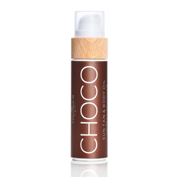 COCOSOLIS CHOCO tanning accelerator - organic oil with vitamin E & chocolate scent for a quick, intensive tan - tanning enhancer for a deep tan - nourishing tanning bed oil (110)