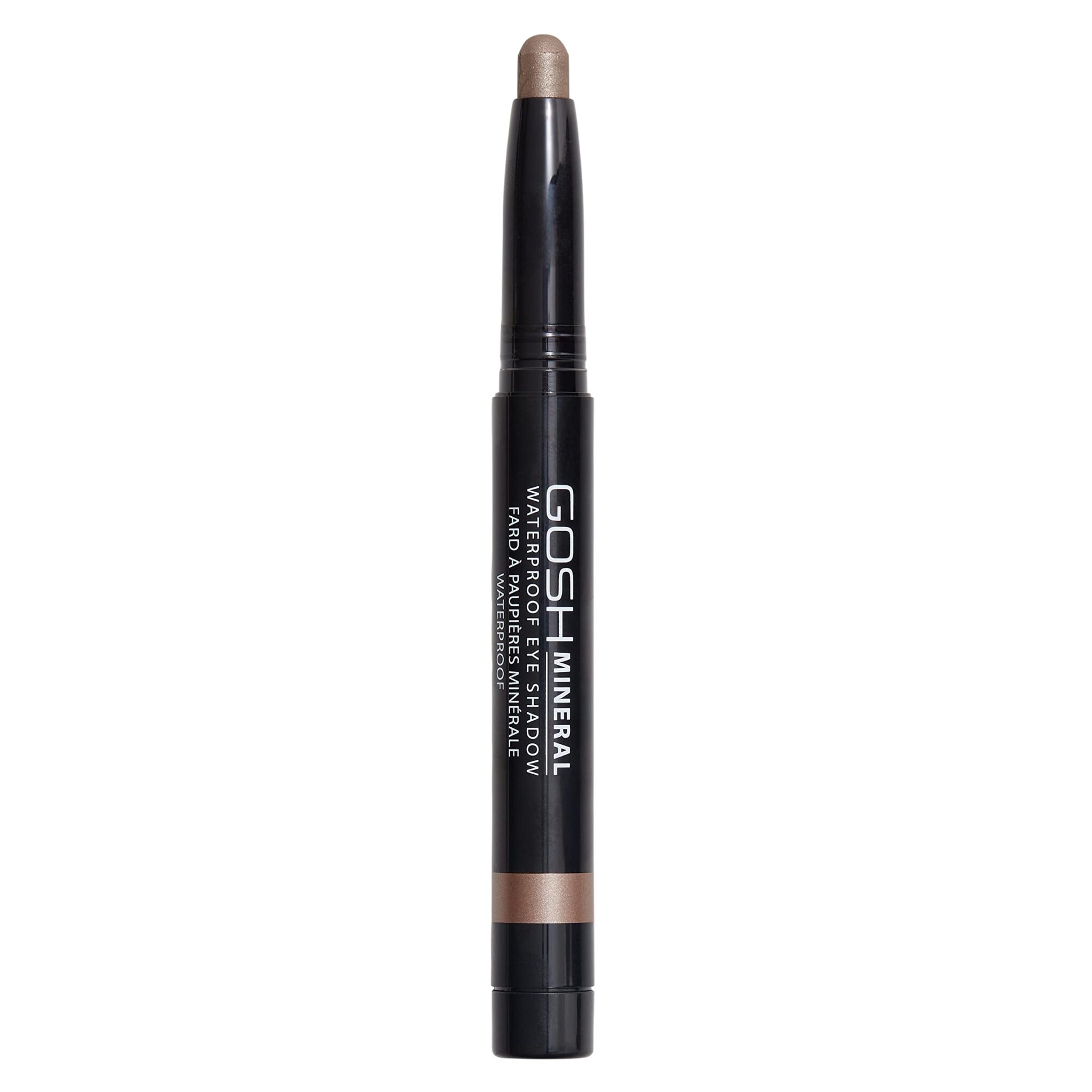 GOSH Mineral Waterproof Eye Shadow I rotating eye shadow pencil with creamy texture for easy application and intense colour result I waterproof, long-lasting and perfume free I 003 Brown