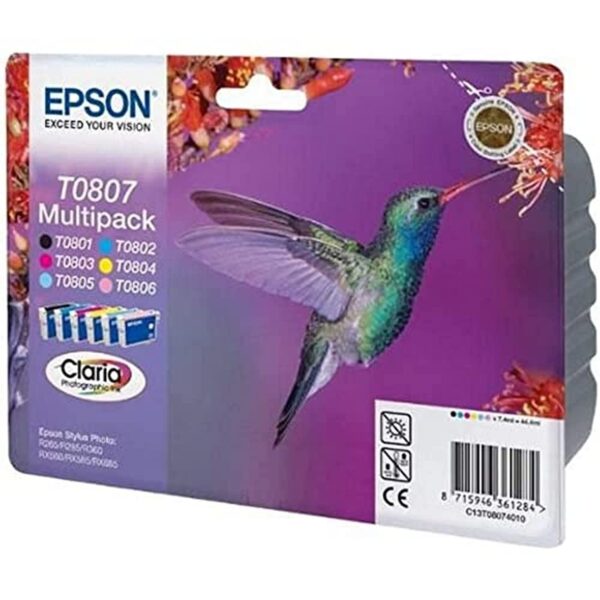 Epson T0807 Multipack - Print cartridge - 1 x black, yellow, cyan, magenta, light magenta, light cyan