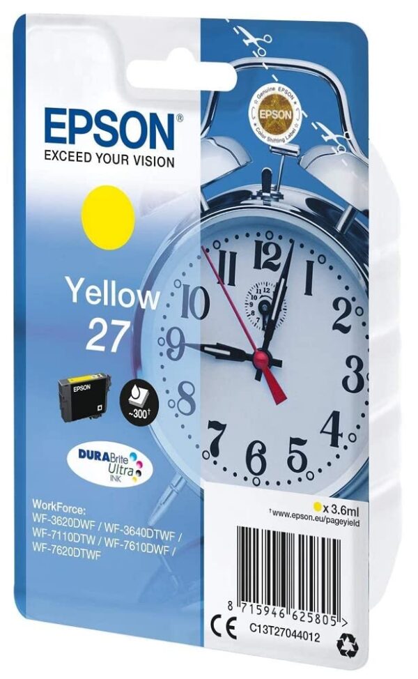 Epson Ink Cartridge C13T27044012, Yellow, Genuine