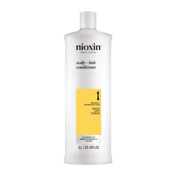 Nioxin System 1 Scalp + Hair Conditioner - Hair Thickening Conditioner for Natural Hair with Light Thinning - with Niacinamide (1l)