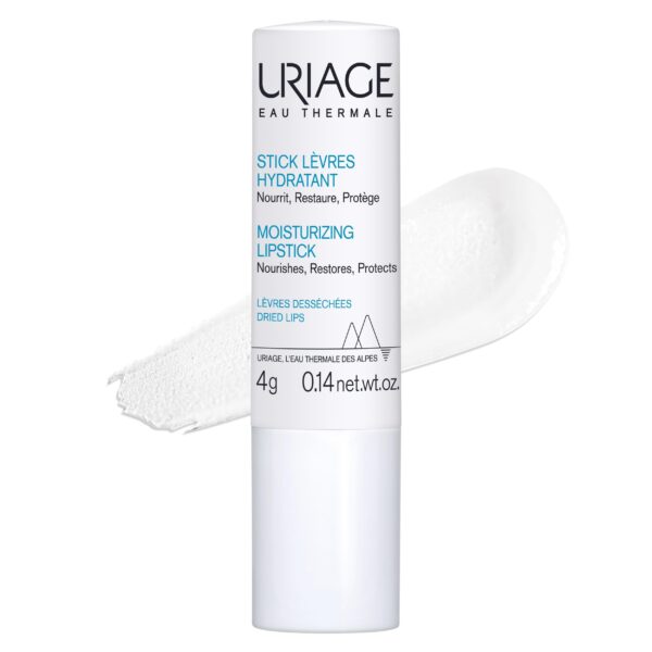 Uriage Eau Thermale Moisturizing Lipstick 4g - With Shea Butter & Borage Oil - Nourrishes, Restores, Protects - Long-Lasting - Very Dry & Irritated Lips