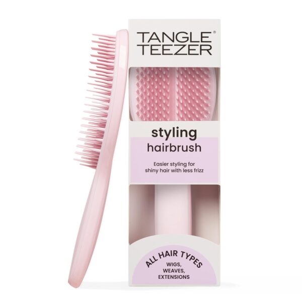 Tangle Teezer | The Ultimate Styler Hairbrush | Maintains & Blends Wigs, Weaves, Extensions & Clip-Ins | Finishing Brush for Adding Volume, Texture, Shine & Brushing Out Curls | Millennial Pink