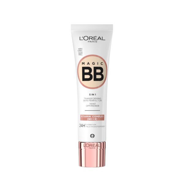 L'Oréal Paris Tinted Day Cream, For 24-Hour Moisture and an Even Complexion, Magic BB Complexion Optimiser, No. 01 Very Light (Very Light), 1 x 30 ml