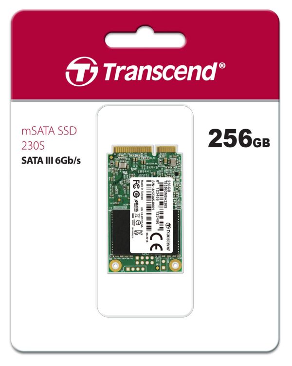 Transcend MSA230S 256 GB SATA III 6 Gb/s mSATA Internal Solid State Drive (SSD) 3D TLC NAND (TS256GMSA230S)