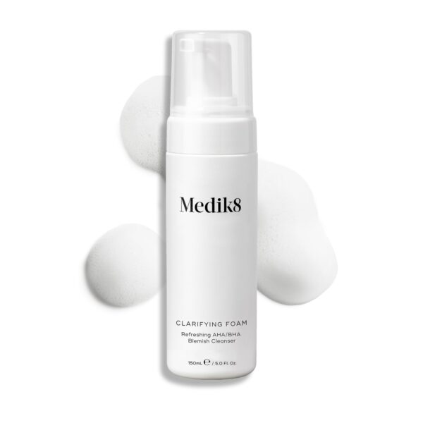 Medik8 Clarifying Foam - Refreshing AHA/BHA Blemish Cleanser - Hydrates & Smooths - For Blemish-Prone Skin - 150ml