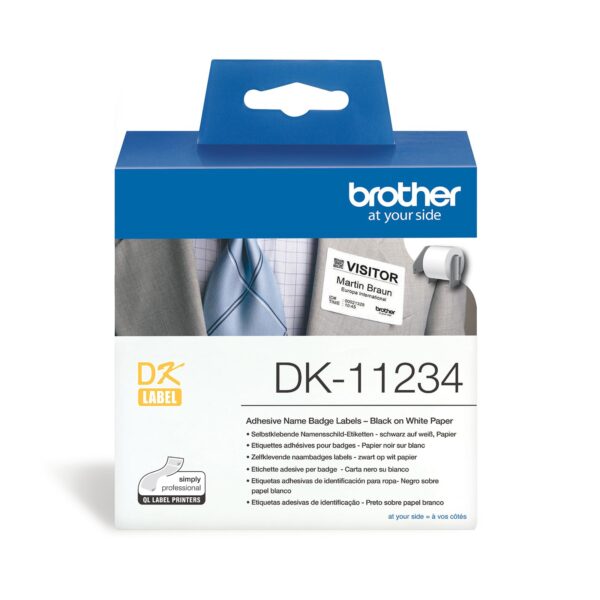 Brother DK11234 - Paper - self-adhesive - black on white - 60 x 86 mm 260 label(s) (1 roll(s) x 260) die cut labels