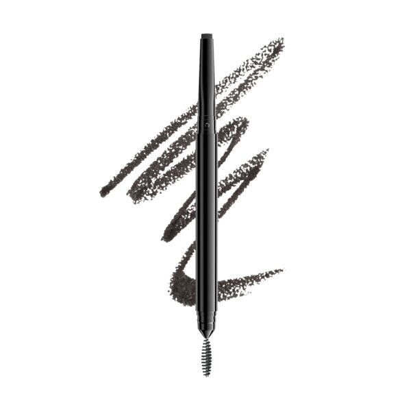 NYX Professional Makeup Precision Brow Pencil, Dual Ended with Flat Tip Pencil and Spoolie Brush, Vegan Formula, Shade: Black