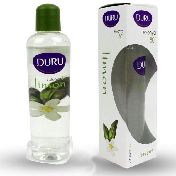 Duru Kolonya Lemon, Turkish fragrance water, eau de kolonya, Zitrone, 200 ml (Pack of 1)