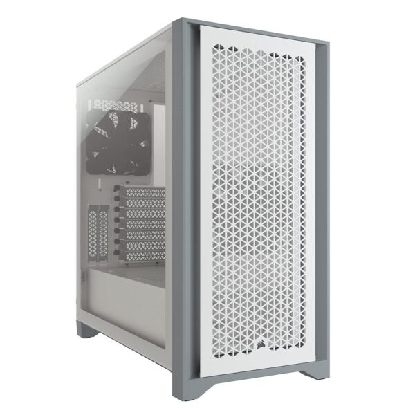 Corsair 4000D AIRFLOW Tempered Glass Mid-Tower ATX Case - High-Airflow - Cable Management System - Spacious Interior - Two Included 120 mm Fans - White