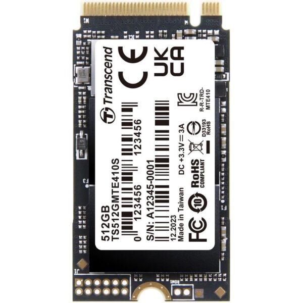 Transcend M.2 NVMe SSD 512GB 2242 PCIe Gen4x4 Max Read: 5000MB/s Max Write: 3,500MB/s M Key TS512GMTE410S