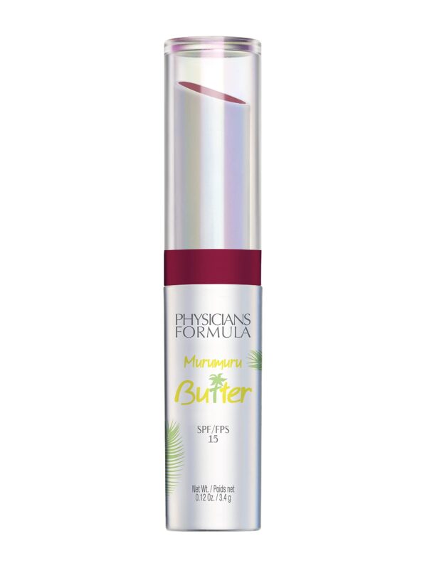 Physicians Formula - Murumuru Butter Lip Cream - Creamy Lipstick with Moisturizing Tucuma, Cupuaçu and Murumuru Butter Blend, Essential Fatty Acids and Protective SPF 15 - Acai Berry