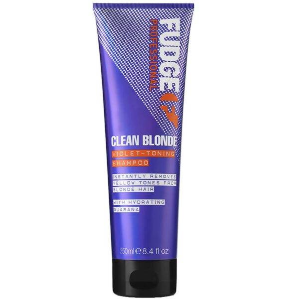 Fudge Professional Original Clean Blonde Shampoo, Purple Toning for Blonde Hair, 250 ml