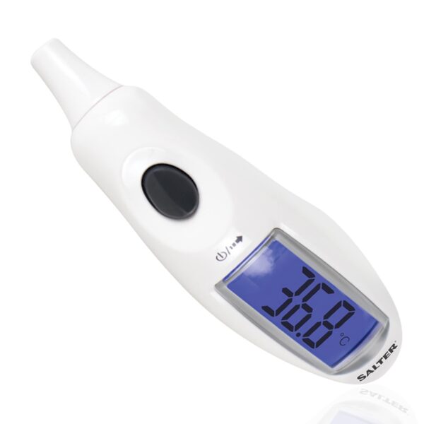 Salter TE-150-EU Ear Digital Thermometer, In-Ear Readings, Jumbo LCD Display, 10 Memory Recall, Suitable For Babies, Children & Adults, Fever Alarm, One Second Temperature Readings, Measure In °C & °F