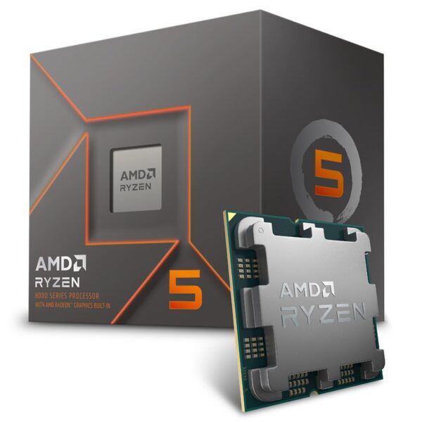 AMD Ryzensets 5 8500G Processor (integrated Radeon graphics, 6 Cores/12 Threads, 65W TDP, AM5 Socket, 22MB Cache, up to 5 GHz max boost frequency, wraith stealth cooler)