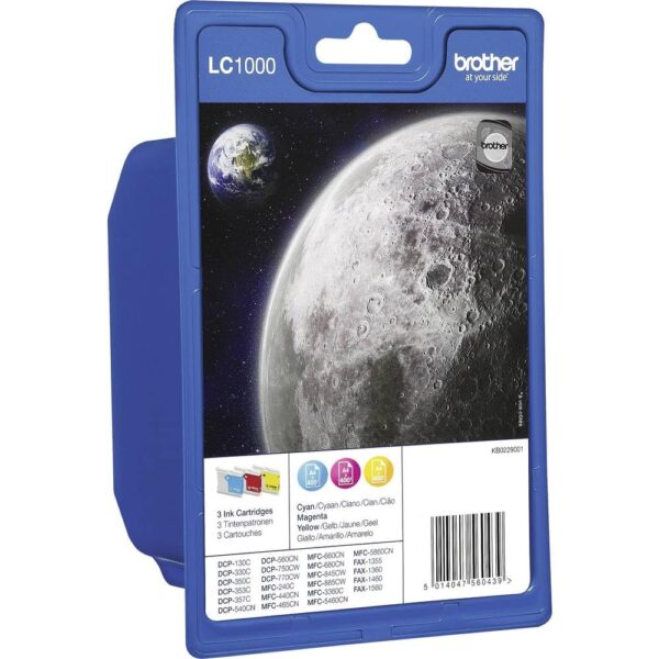 Brother LC1000 RainbowPack - 3er-Pack - Gelb, Cyan, Magenta - Original - Tintenpatrone - für DCP 130, 330, 35X, 540, 560, 750, 770; MFC 3360, 440, 465, 5460, 5860, 660, 680, 845, 885