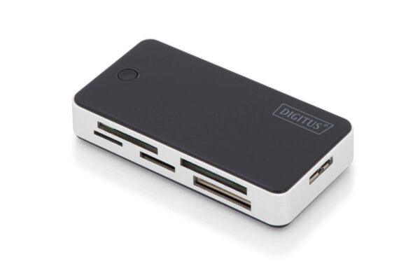 DIGITUS USB 3.0 All-in-one card reader for memory cards - Supports CF, MMC, SD, SDHC, SDXC and Micro-SD cards - Card reader - 5 Gbit/s - Plug & Play - Black/Silver