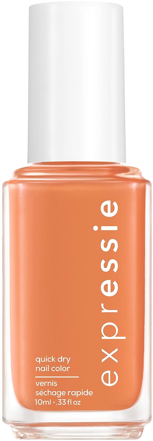 essie Expressie Nail Polish Quick Dry Formula, No Base Coat and Top Coat Needed, Vegan, Angled Brush, Orange Coral Nail Varnish 150 Strong At 1 Percent