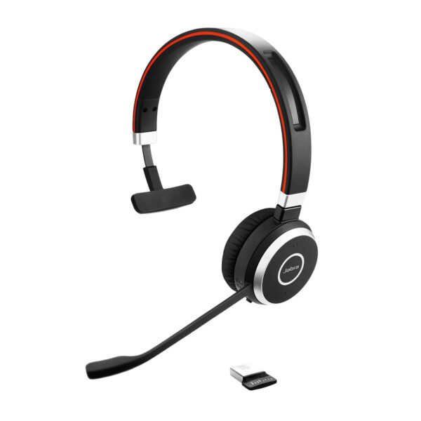 Jabra Evolve 65 SE Wireless Mono Headset - Bluetooth Headset with Noise-Cancelling Microphone, Long-Lasting Battery and Dual Connectivity - MS Teams Certified, works with all other platforms - Black