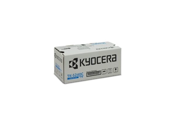 Kyocera TK-5240C Original Toner Cartridge Cyan 1T02R7CNL0. For ECOSYS M5526cdn, ECOSYS M5526cdw, ECOSYS P5026cdn, ECOSYS P5026cdw. Amazon Dash Replenishment-Compatible