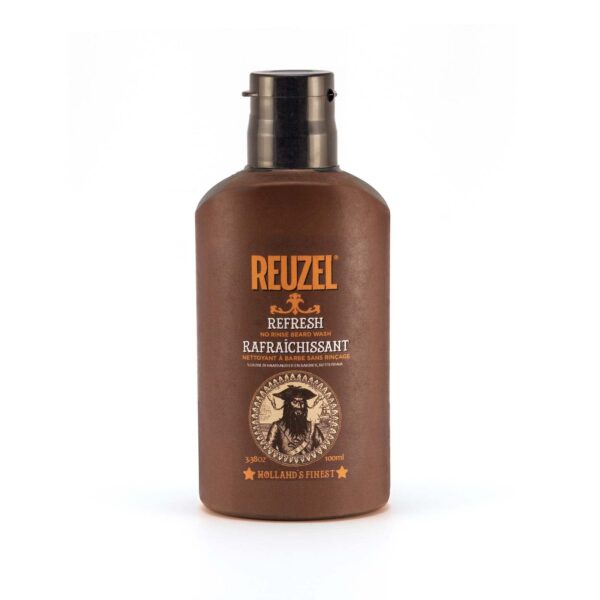 Reuzel Refresh No Rinse Beard Wash - Instantly Freshens Beard - Softens and Hydrates Beard - Emergency Shower in a Bottle - Freshens Beard and Keeps It Moisturized - Softens Coarse Hair - 100 ml