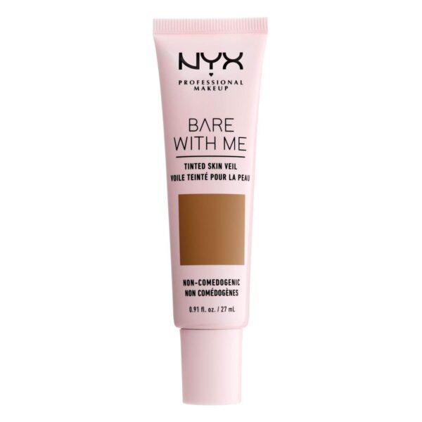 NYX Professional Makeup Bare With Me Tinted Skin Veil, BB Cream, Hydrating Aloe and Cucumber Extract, Skincare Inspired, Light Coverage, Cinnamon Mahogany