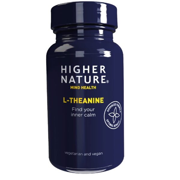 Higher Nature - L Theanine - Find Your Inner Calm - Supports Anxiety & Tension - Green Tea Extract - Anxiety Relief - Gluten Free - Vegan & Vegetarian - 90 Capsules