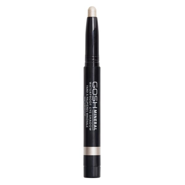 GOSH Mineral Waterproof Eye Shadow I rotating eye shadow pencil with creamy texture for easy application and intense colour result I waterproof, long-lasting and perfume free I 001 Pearly White