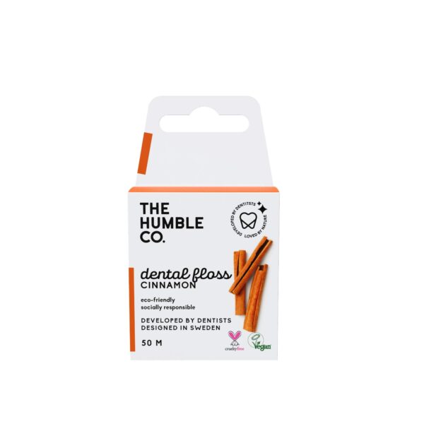 The Humble Co. Dental Floss | Cinnamon | Eco-Friendly, Vegan for Your Everyday Oral Care - Dentist Approved - Removes Plaque and Gives a Fresh Feel (1 x 50m)