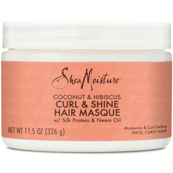 SHEA MOISTURE Hibiscus Shine Hair Mask (12 Oz), Orange, Coconut, 340 gram