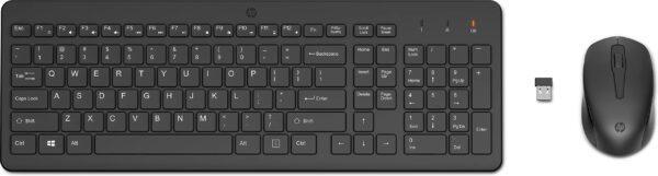 HP 330 Wireless Keyboard and Mouse Combo, F12 Function Keys, 2.4 GHz Wireless Connection with USB Dongle, Ergonomically Designed, 1600 DPI, LED Indicators