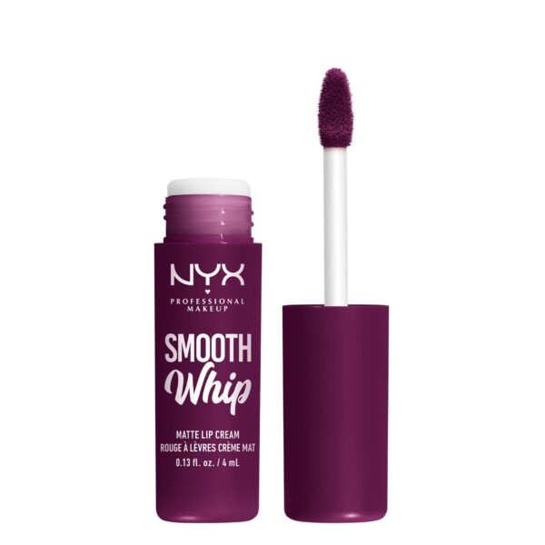 NYX Professional Makeup Liquid Lipstick, Matte Lip Cream, Ultra-Vibrant Shades, With Shea & Cocoa Butter, Smooth Whip, Shade: Berry Bed Sheets