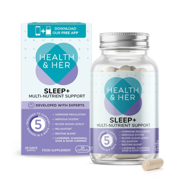 Health & Her Natural Sleep+ Supplement - Designed to Support a Relaxing and restful Sleep – Contains Natural Ingredients Including Vitamins B6 and Magnesium - 30 Tablets…