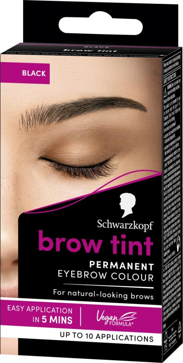 Schwarzkopf Brow Tint Professional formula Eyebrow Dye Brow Tinting Kit with Gentle Permanent Colour - Black