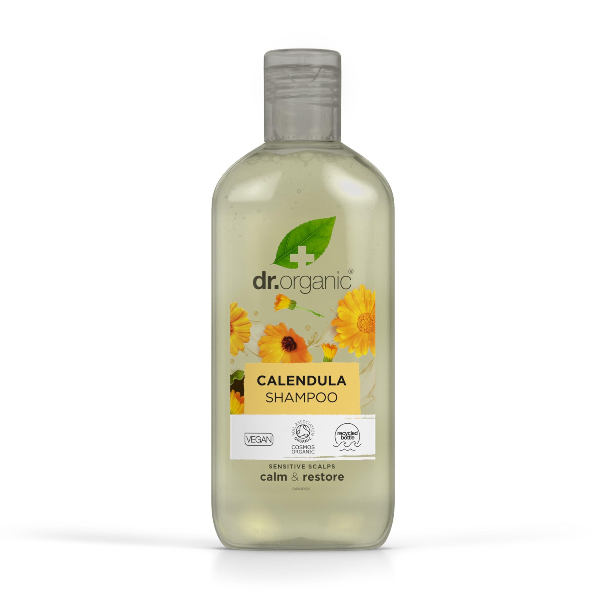 Dr Organic Calendula Shampoo, Fragrance Free, Sensitive Skin, Natural, Vegan, Cruelty-Free, Paraben & SLS-Free, Recyclable & Recycled Ocean Bound Plastic, Certified Organic, 265ml, Packaging may vary