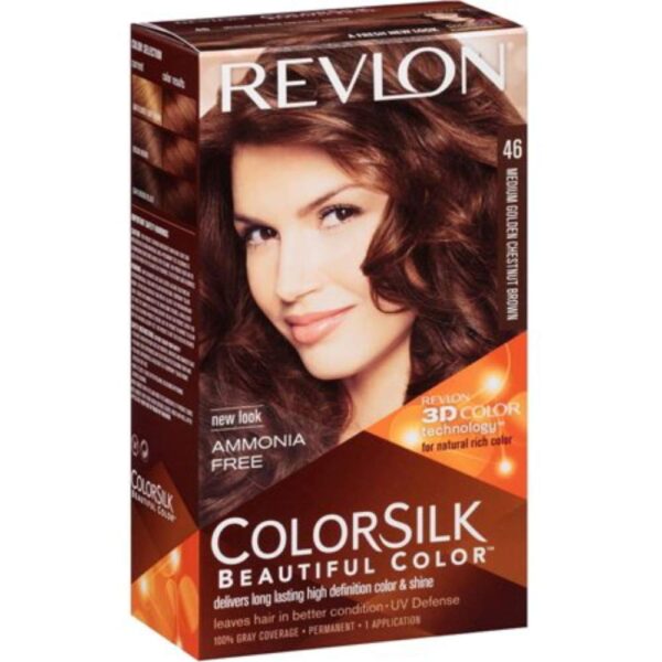 Colorsilk Permanent Hair Color, Medium Golden Chestnut Brown (46/4GM) by Revlon