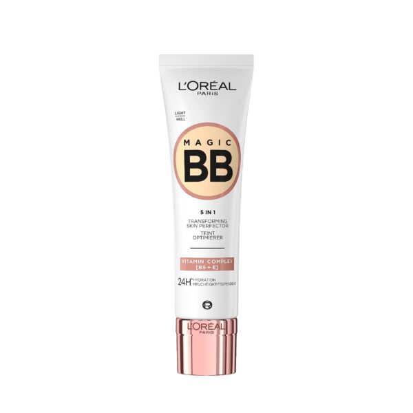 L'Oréal Paris Magic BB Cream with SPF 11, 5-in-1 Tint with Vitamin B5 and Vitamin E, Lightweight Hydrating Formula Adapts to Skin Tone for a Natural Glowy Finish, 30 ml, Shade: 02 Light