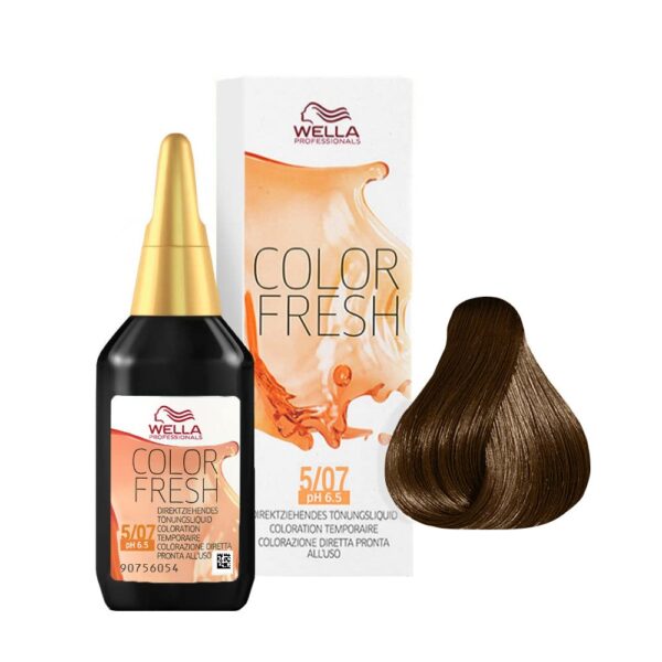 Wella Colour Fresh Semi-Permanent Hair Colour, No. 5/07 Hellbraun Natur Braun, 0.098 kg 800561057267