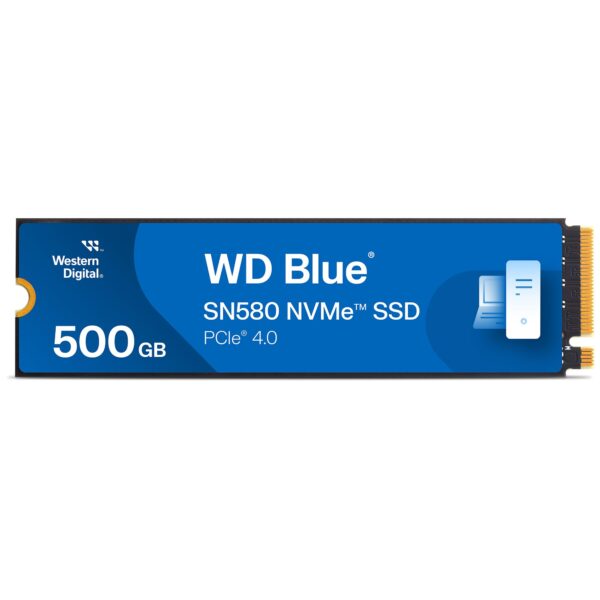 WD Blue SN580 500GB, M.2 2280, NVMe SSD, PCIe Gen4 NVMe, up to 4,150 MB/s read speed, Includes Acronis True Image for Western Digital