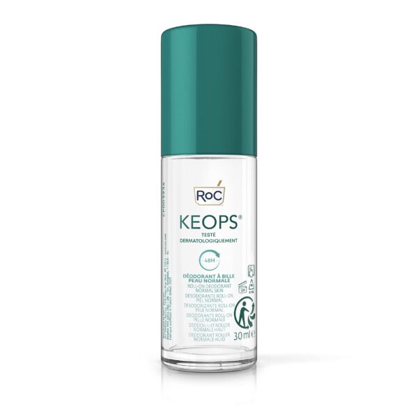 KEOPS Roll-On Deodorant for Normal Skin - Anti-Perspirant Deodorant - 48 Hours Effectiveness - Effective Sweat Reduction - Alcohol-free & Fragrance-Free - 30 ml