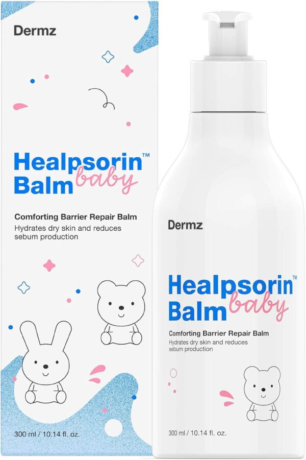 Healpsorin Baby Balm: Eczema & Cradle Cap Balm with Ceramide Blend, Comfrey Root, Prebiotics & Provitamin B5 - Dry Skin Cream Soothes Sensitive Skin, Loosens Skin Flakes and Helps Skin Regeneration