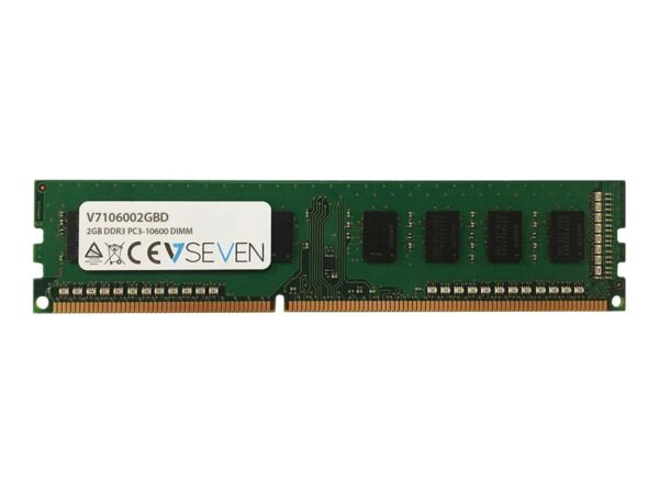 V7 V7106002GBD V7 2GB DDR3 PC3-10600 - 1333mhz 1.5V DIMM Desktop Memory Module - V7106002GBD