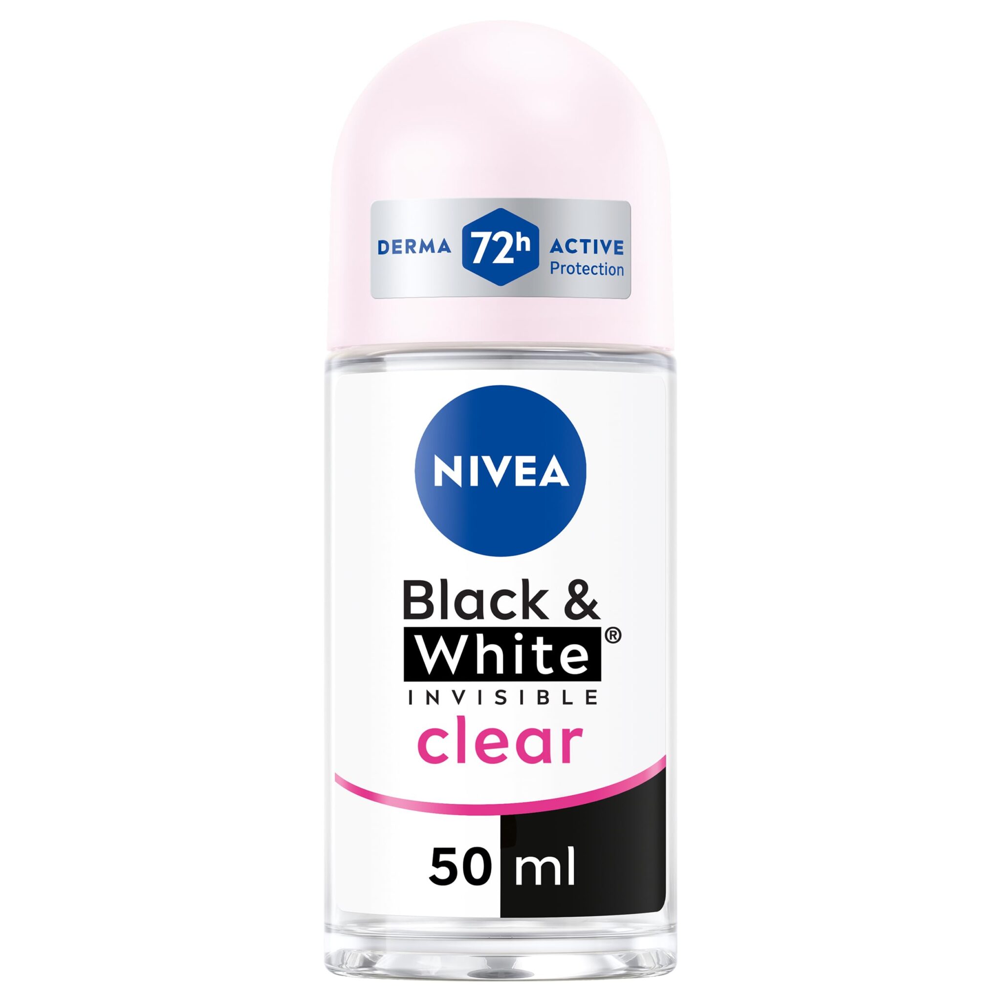 NIVEA Black & White Invisible Original Anti-Perspirant Deodorant Roll On Pack of 6 (6 x 50ml) 48hr Deodorant for Women Anti-Stain Womens Anti-Perspirant Roll On