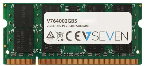 V7 V764002GBS V7 2GB DDR2 PC2-6400 800Mhz 1.8V SO DIMM Notebook Memory Module - V764002GBS - Green