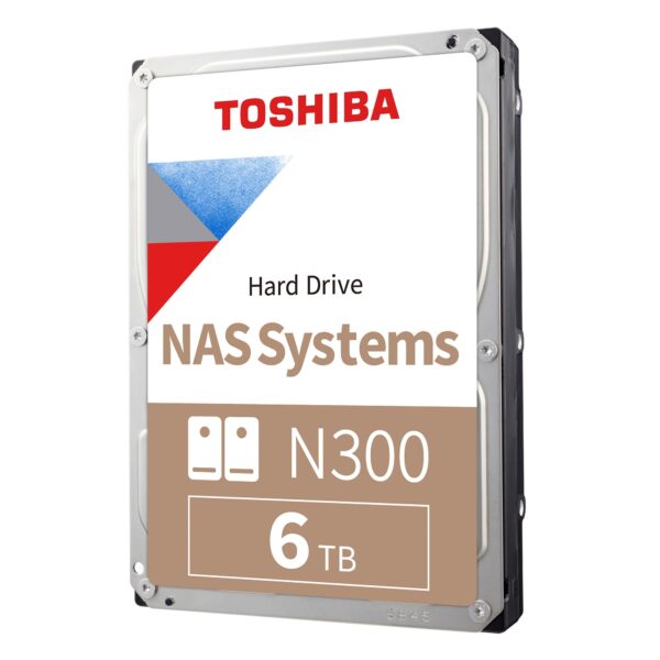 Toshiba 6TB N300 Internal Hard Drive – NAS 3.5 Inch SATA HDD Supports Up to 8 Drive Bays Designed for 24/7 NAS Systems, New Generation (HDWG480UZSVA)