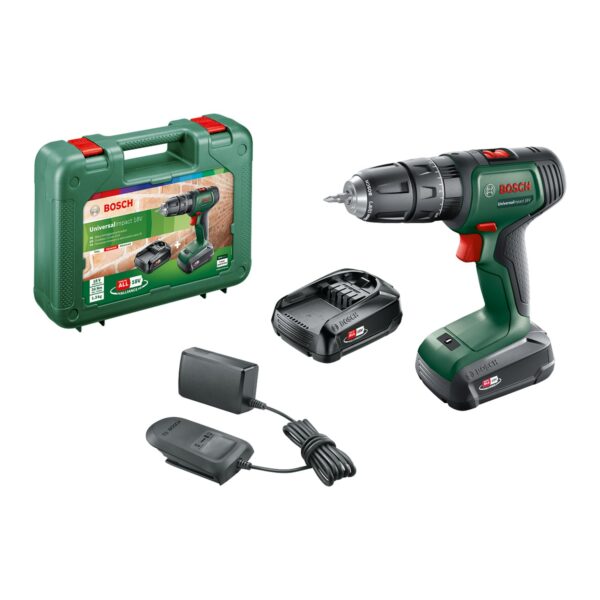 Bosch Akku Schlagbohrschrauber UniversalImpact 18 V (2 Akkus, 18 Volt System, im Koffer)