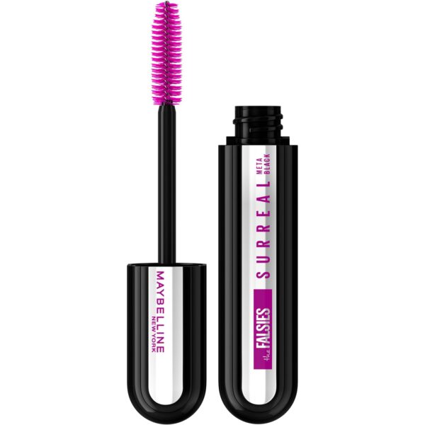 Maybelline New York, Falsies Surreal Extensions Mascara, Deep, Dimensional Lashes, +36% Length, Extended Helix Brush, 10X Volume, Lash-Altering Look, Meta Black